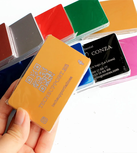 Tarjetas Metalicas Grabado Laser Pack 20uds